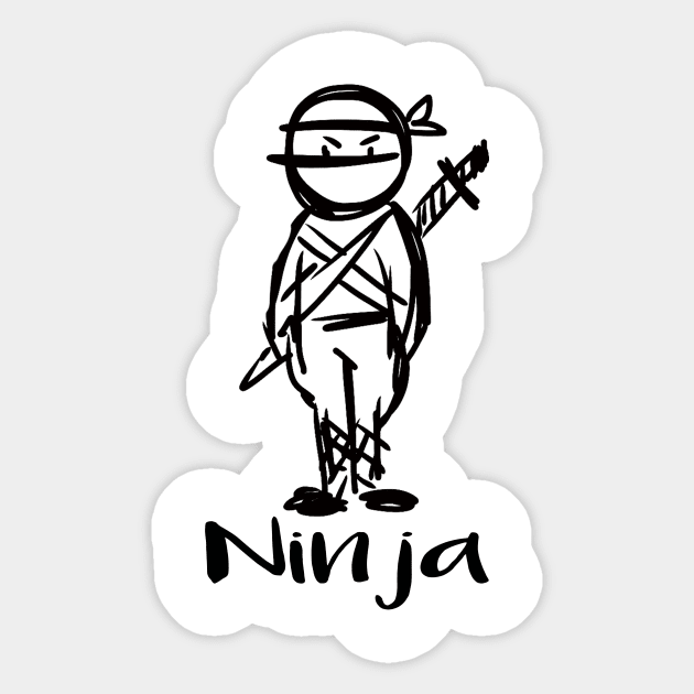 Ninja warrior illustrated Sticker by LND4design